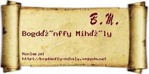 Bogdánffy Mihály névjegykártya